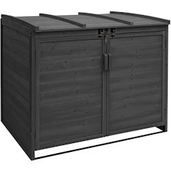 Décoshop26 - Abri de poubelles extérieur conteneurs à ordures jusqu'à 4 bacs en bois anthracite MDJ04172 - 3000505369609_0