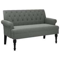 Décoshop26 - Banquette canapé avec dossier capitonné accoudoirs 120 x 62 x 75,5 cm en tissu gris DEC024648 - gris 3000254825258_0