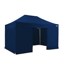 FRANCE BARNUMS Tente pliante PRO 3x4,5m pack côtés - 4 murs - ALU 45mm/polyester 380g Norme M2 - bleu - FRANCE-BARNUMS - bleu métal 1331_0