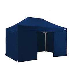 FRANCE BARNUMS - Tente pliante PRO 3x4,5m - Pack côtés avec 4 murs - Aluminium 45mm - Polyester 380g Norme M2 - Bleu_0