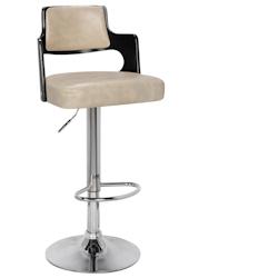 Lot de 6 chaises de bar Russel Bois Noir et Blanc - 3327480072943_0