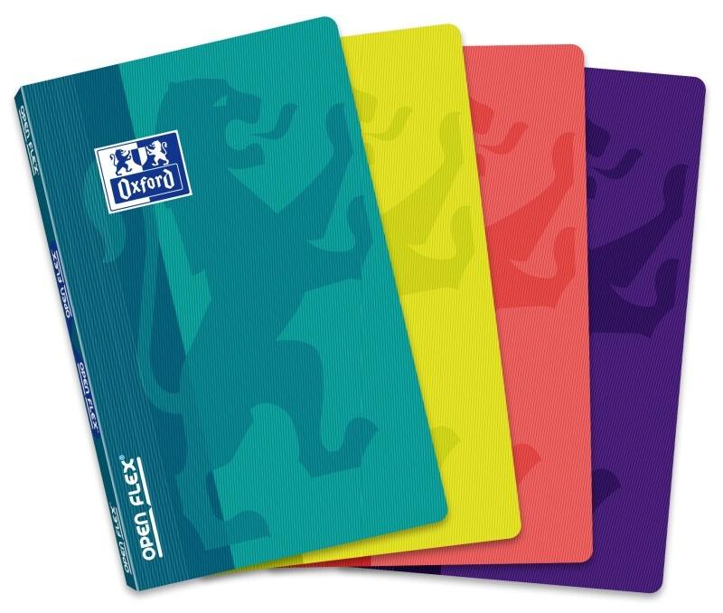 Oxford Lot de 10 Carnet Openflex piqué 9x14, 96p./48 feuilles 90g/m², quadrillé 5x5, coloris assortis (4) - 3020120040103_0