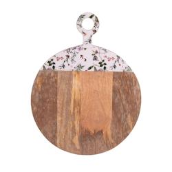 Planche à découper Champêtre 30 cm -  Décoré Rond Bois Table Passion 39x30 cm - multicolore Bois massif 3106238580769_0
