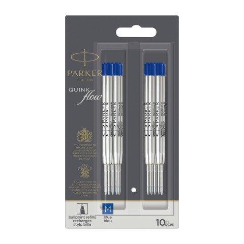 RECHARGE D'ENCRE QUINK POUR STYLO BILLE M PARKER BLEU - BLISTER DE 10