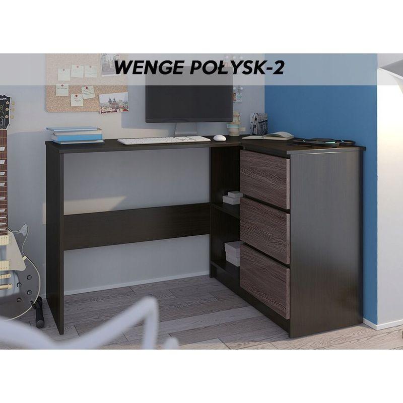 Hucoco Rex W Bureau D Angle Rangements 3 Tiroirs 112x87x76 Cm Table D Ordinateur Forme De L Table De Travail Wenge Wenge Comparer Les Prix