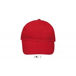 Sol's - Casquette 6 panneaux BUFFALO Rouge - Taille unique ajustable en coton brossé épais_0