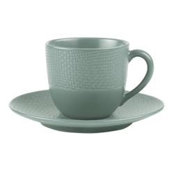 Tasse à café et sous-tasse Vésuvio bleu 12 cl x6 -  Rond Grès Table Passion - bleu Grès 3106232695926_0