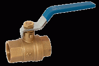 Vannes à sphère en laiton femelle - Référence 501 - poignée bleue - passage intégral - eau potable - presse-étoupe PTFE_0