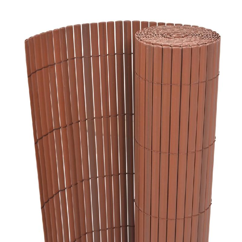 Vidaxl clôture de jardin double face pvc 90 x 500 cm marron 43630_0