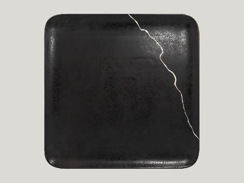 ASSIETTE PLATE CARRÉ NOIR PORCELAINE 30X30 CM KINTZOO RAK