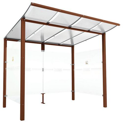 ABRI FUMEURS MODULO 2.50 M - ASPECT CORTEN - PROCITY