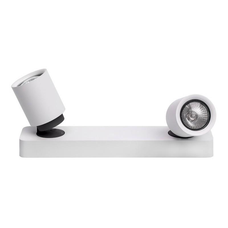 Applique murale 2 spots Scope 32cm blanc - Paris Prix - Métal, ampoules GU10 fournies, IP20_0