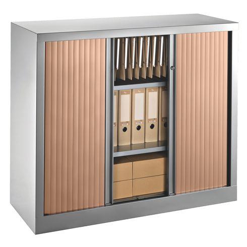 ARMOIRES À RIDEAUX MONOBLOCS ECO-CONÇUE DÉCOR H 100 X L 120 CM CORPS ALUMINIUM-HÊTRE