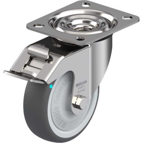 BLICKLE - ROULETTE PIVOTANTE À FREIN Ø 100MM BANDAGE POLYURÉTHANE TPU 150KG - LEX-PATH 100KFD-FI