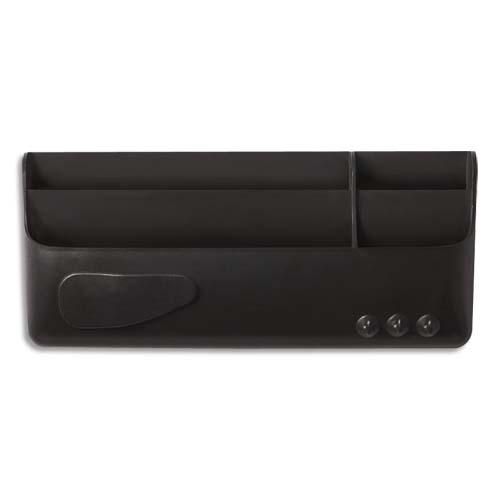 BOÎTE DE RAGEMENT MULTI-USAGES MAGNÉTIQUE NOIRE, 4 COMPARTIMENTS - DIM : L23 X H10 X P4 CM - LOT DE 3