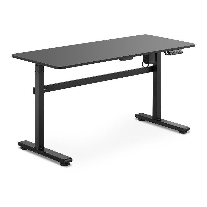 Bureau assis-debout 140 x 60 cm - acier peint par poudrage noir - réglable en hauteur électrique avec panneau de commande - charge max. 50 kg_0