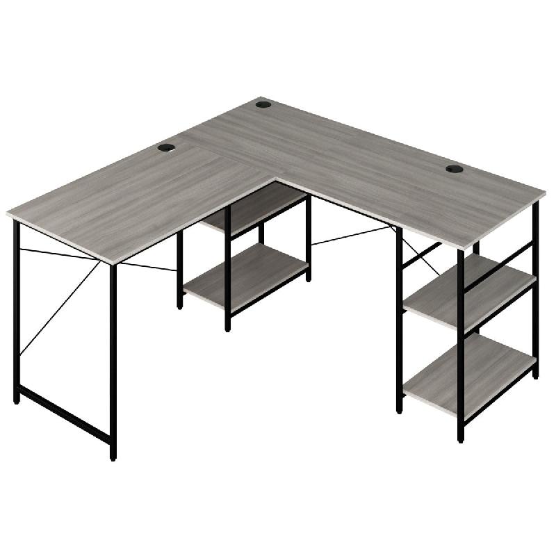 Bureau en l avec rangement