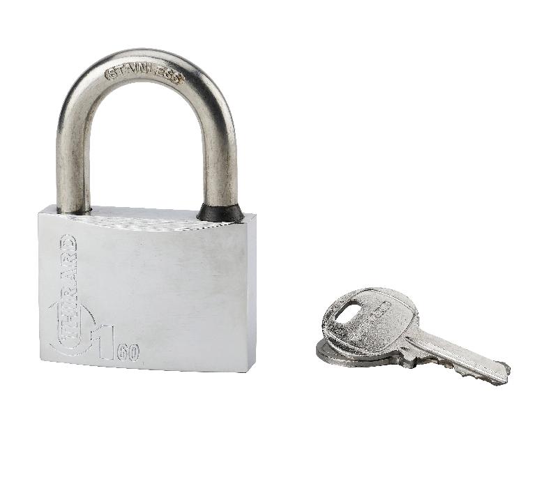 Cadenas à clé type 1 - 60 mm - anticorrosion en laiton monobloc avec anse inoxydable - Thirard_0