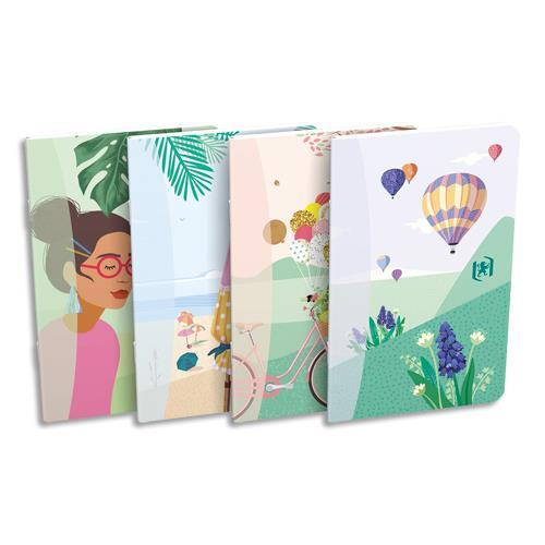 CAHIER OXFORD CARTE HORIZON A SPIRALE FORMAT 9X14CM 60 PAGES LIGNEES 6MM - MOTIFS ASSORTIS