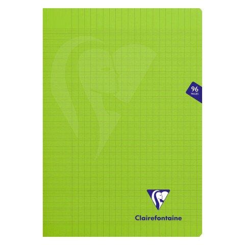 CAHIER PIQUÉ CLAIREFONTAINE MIMESYS A4 - 21 X 29,7 CM GRANDS CARREAUX 96 PAGES VERT