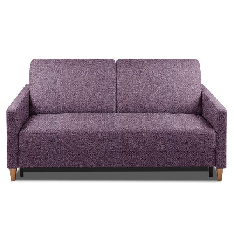 Canapé convertible OGGETTO - Matelas 16 cm - Système Express - Sommier à lattes 160 cm - Velours violet - Fabrication italienne_0