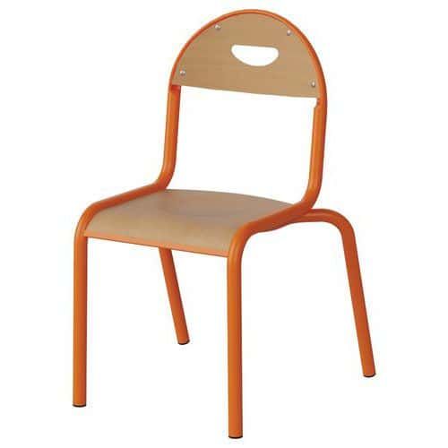 CHAISE MALIBU 4P T3 - ASS/DOS HÊTRE / ACIER ORANG 1028 - MANUTAN EXPERT