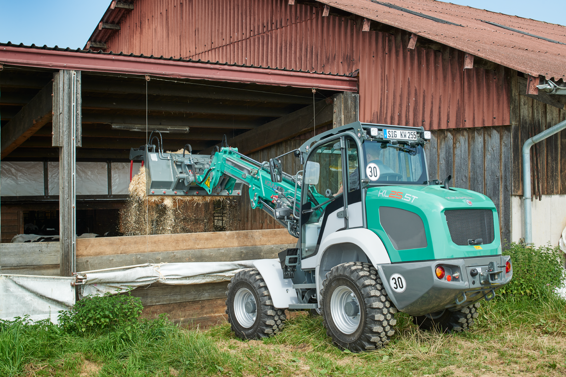 Chargeuse télescopique compacte, maniable pour une  portée et  hauteur de gerbage plus importante - kramer kl25.5t_0