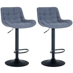 CLP Lot de 2 tabourets de bar Tover Bleu/Tissu - bleu textile 322342_0