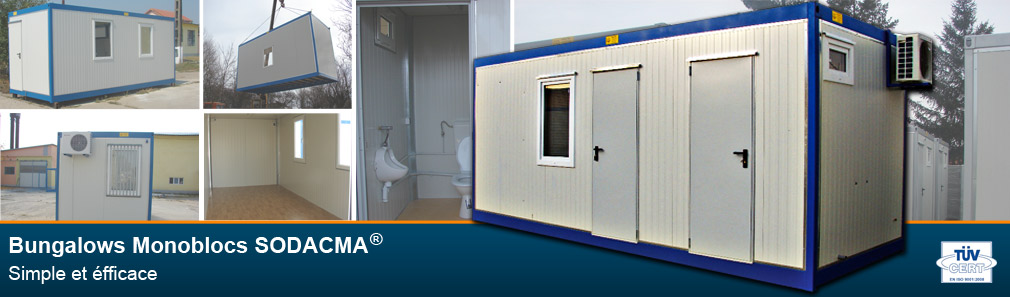 Constructions modulaires - Bungalows monobloc Série CB 15m² - Dimensions 6,16 x 2,44 x 2,67m_0