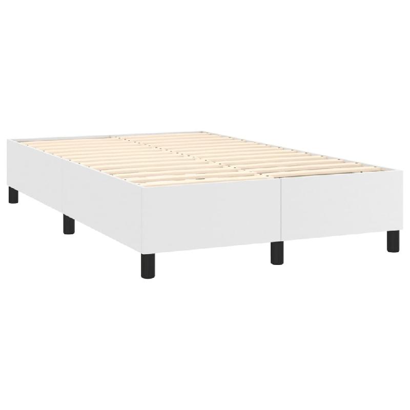 Décoshop26 - Sommier à lattes sur pieds cadre de lit 120x200 cm synthétique blanc TDL0207367 - blanc 3001189388009_0