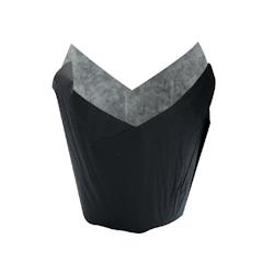ECOLOMIQUE - 120 Pcs - Caissette de cuisson tulipe papier noir - Diam: 3 cm, Hauteur: 6 cm - ECO210CPST1N - noir papier ECO210CPST1N_0