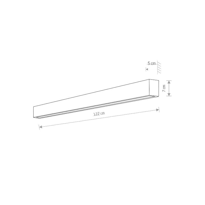EULUNA APPLIQUE MURALE STRAIGHT L, 122 CM, BLANC