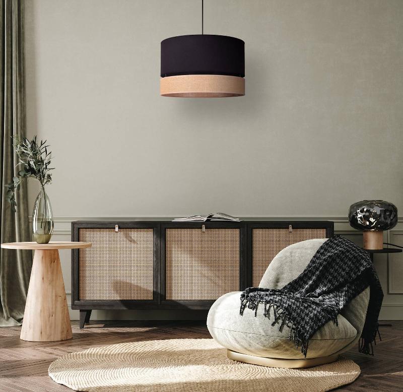 EULUNA LEVO SUSPENSION, Ø 40 CM, JUTE/NOIR