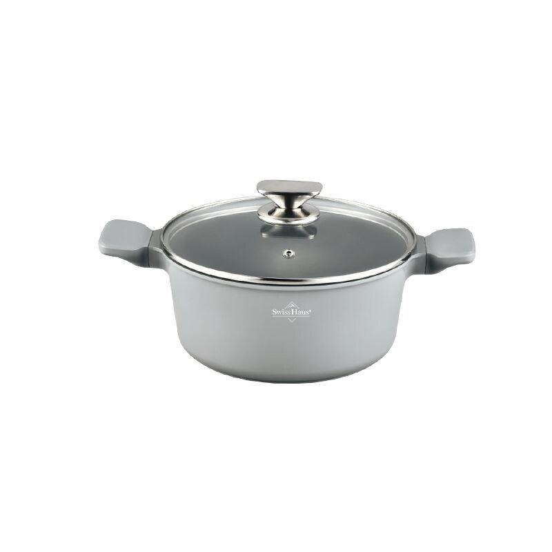 Faitout 24x11cm avec couvercle tous feux dont induction Basel Premium Collection Gris  SH-BC24S usage non-intensif Swiss Haus - 5407011644837_0