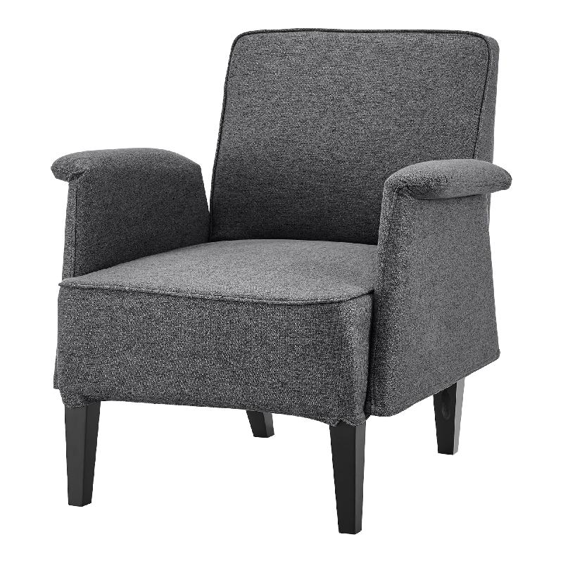 Fauteuil de salon lounge - 82 x 78,5 x 77 cm - Gris foncé et noir - Modèle 03_0007118_0