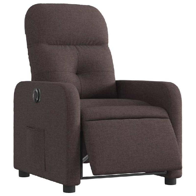 Fauteuil inclinable électrique Marron foncé Tissu Modèle Serdoria - 8721012220119_0