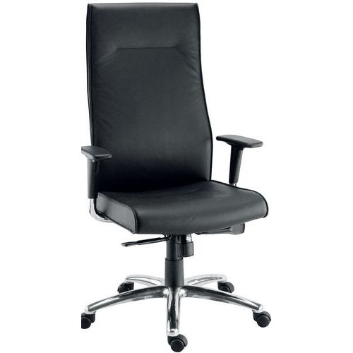 FAUTEUIL SYNCHRONE AXIS CUIR NOIR - SOKOA