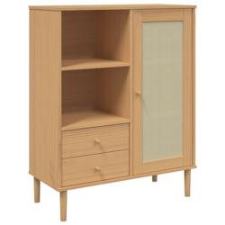 Helloshop26 - Buffet bahut commode armoire meuble de rangement organisateur cuisine salle de séjour salon aspect rotin 90 x 40 x 02_0036234 - 3000212_0