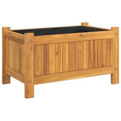 Helloshop26 - Jardinière bac lit surélevé plantes fleurs terrasse jardin avec doublure 54 x 31 x 30 cm bois massif d'acacia marron 02_0038138 - 300_0