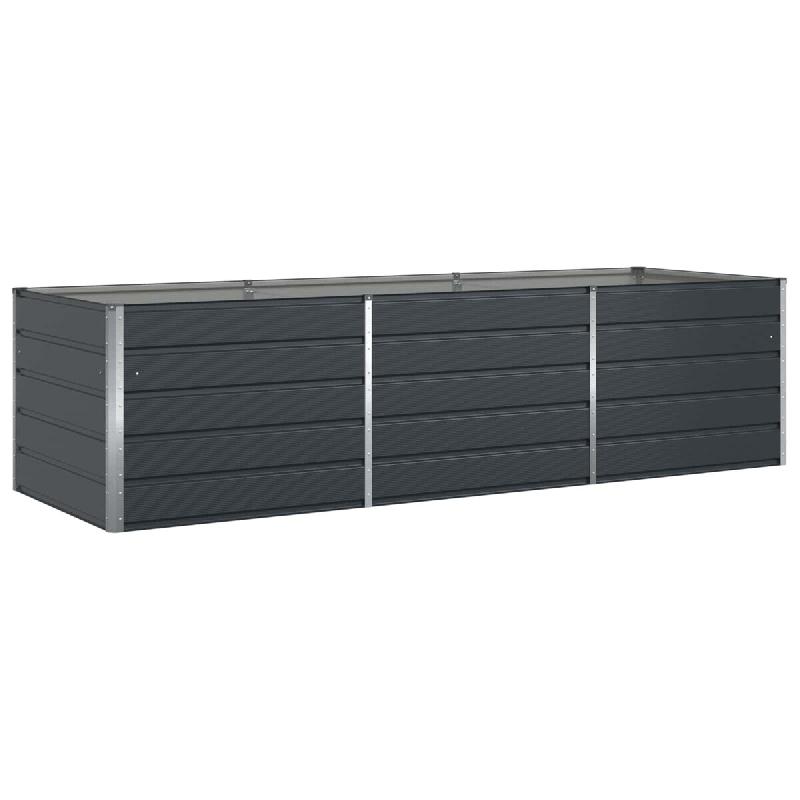 Helloshop26 - Jardinière moderne forme rectangulaire ample design industriel 195 x 100 x 45 cm en acier galvanisé anthracite 02_0059247 - acier 3000_0