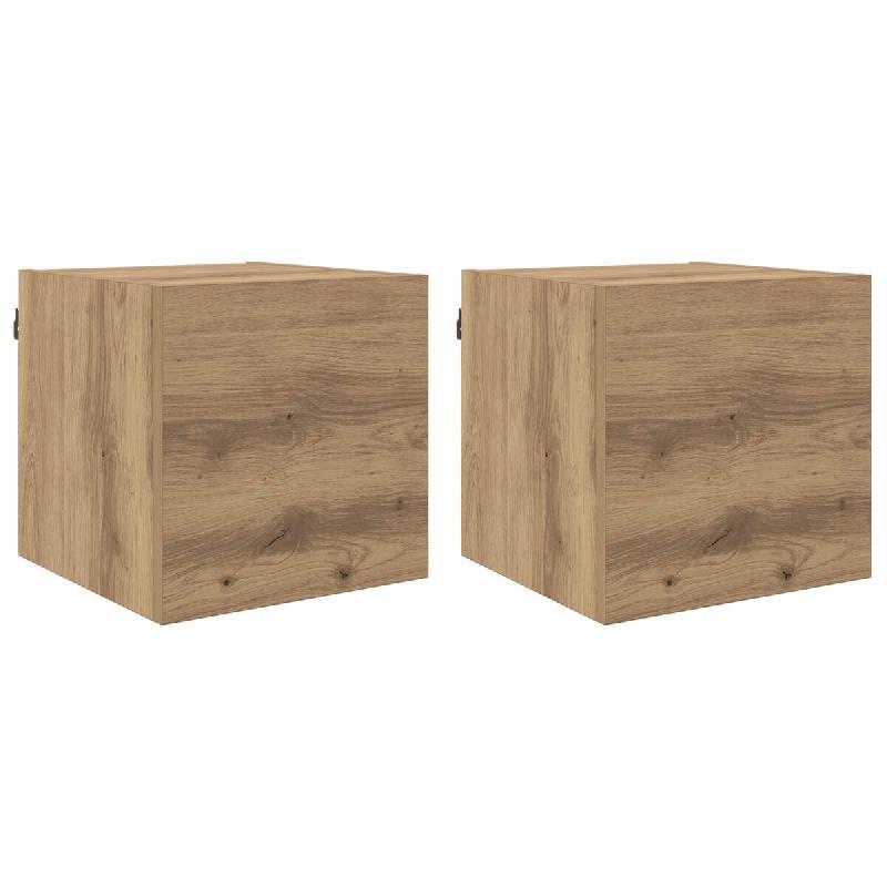 Helloshop26 - Lot de 4 meubles TV modernes avec 4 portes fonctionnels 30,5 x 30 x 30 cm en bois d'ingénierie chêne artisanal 02_0058395 - Bois massi_0