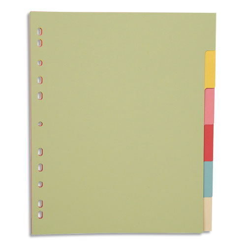 INTERCALAIRES PERGAMY - CARTE RECYCLEE 170 G - A4+ - 6 TOUCHES - NEUTRE COLORIS ASSORTIS PASTEL - JEU DE 6