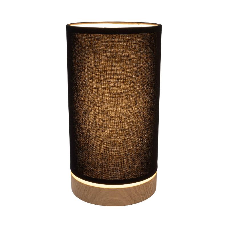 BRITOP LAMPE À POSER CANVAS, CHÊNE, RONDE, NOIRE