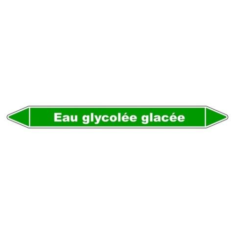 LOT DE 3 - MARQUEUR TUYAUTERIE - EAU GLYCOLÉE GLACÉE - VINYLE LAMINÉ 355 X 37 MM