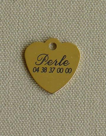 MEDAILLE POUR CHAT EN LAITON GD COEUR