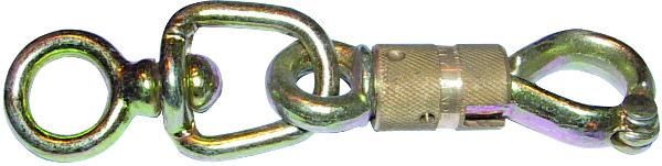 MOUSQUETON SECURITY BICHRO AVEC TOURET LG.100