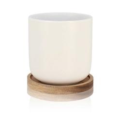 Ogo Living - Set 2 Tasses Enzo En Porcelaine Avec Support Acacia  25 Cl - 3256390193571_0