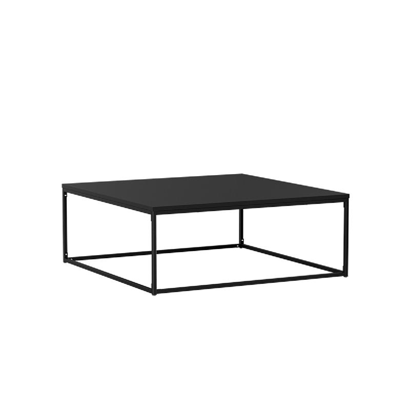 Oviala Business Table basse carrée moderne L90 cm noir - noir acier 113988_0