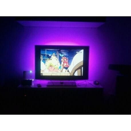 Pack rétroéclairage LED pour TV - 2 x 90 cm USB avec télécommande et contrôle musical_0