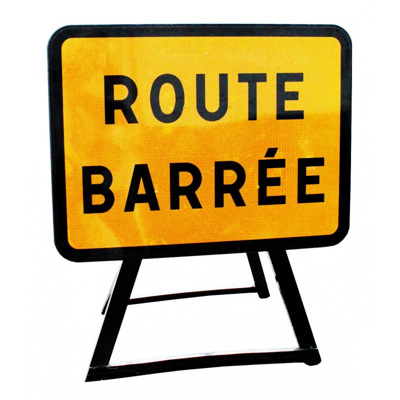 Panneau indication temporaire route barrée KC121P_0